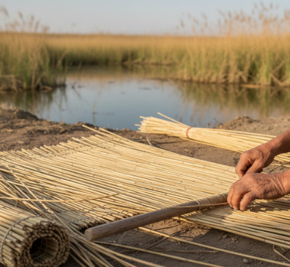 Traditional Uzbek Reed Crafts Wetland Weaving