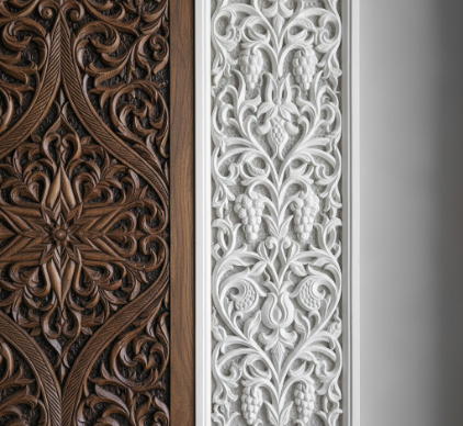 Traditional Uzbek Wood Carving Ganch Plaster Art